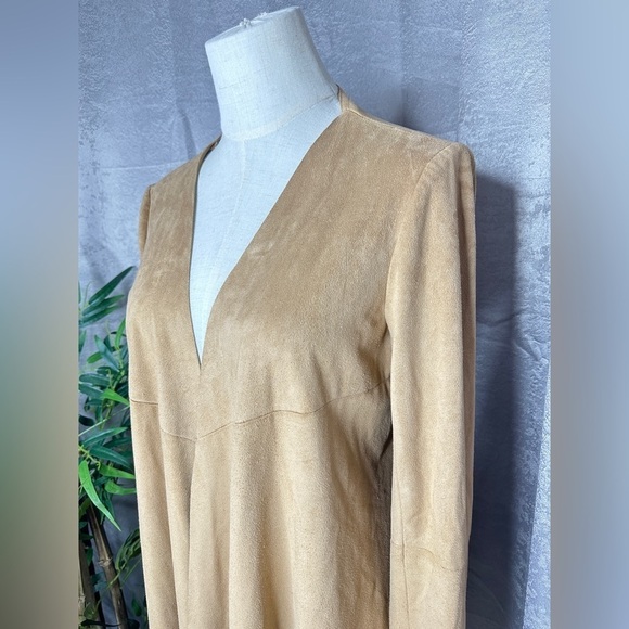 Zara Women’s Tan Faux Suede Fringe Open-Front Cardigan Sz Small - Picture 4 of 11